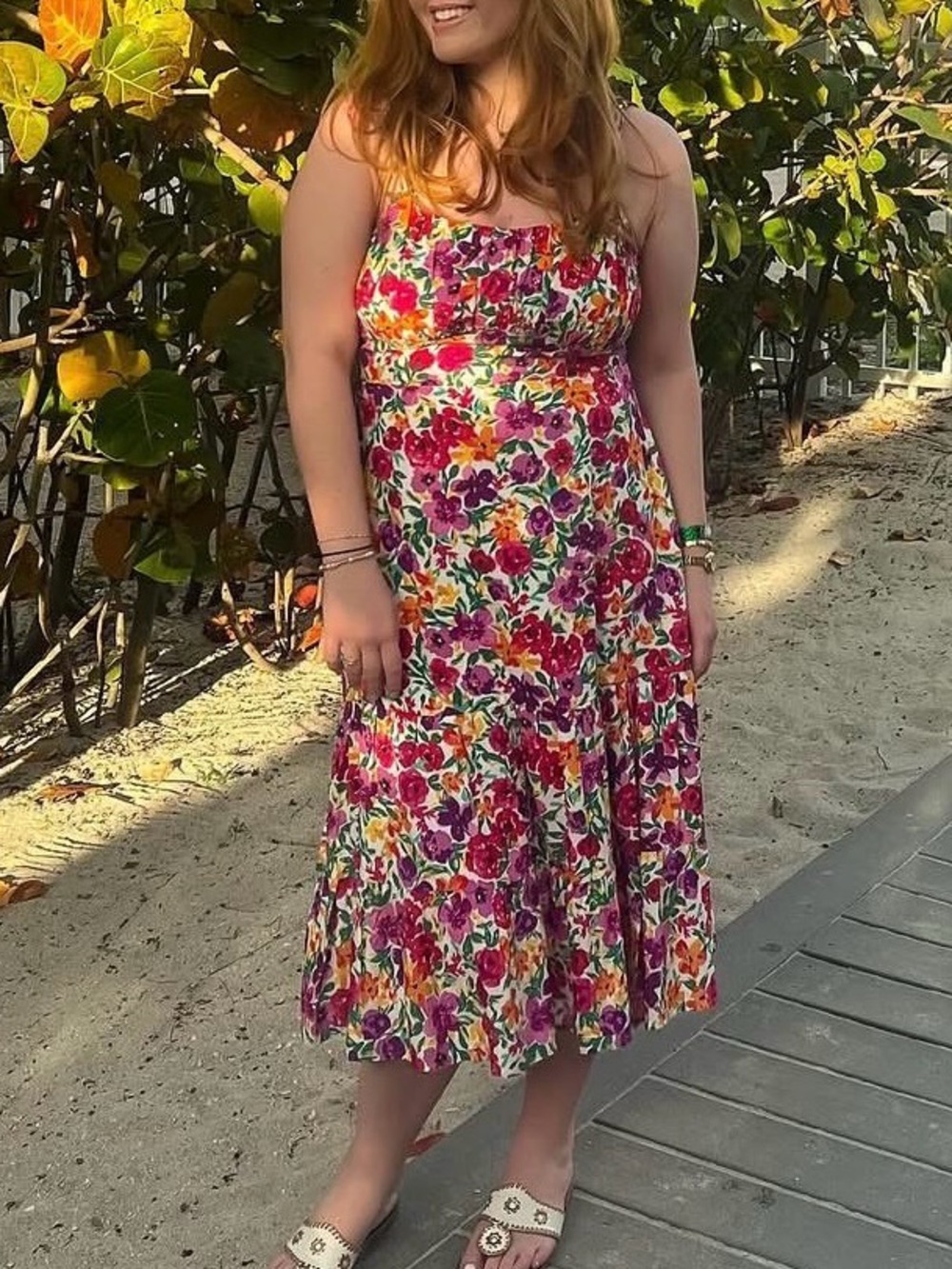 Showpo Multi-Color Floral Tie-Shoulder Midi Dress